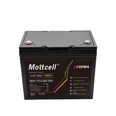 1280Wh Peso leve 12V LiFePO4 Bateria recarregável 100Ah Lifepo4 Fonte de alimentação com proteção IP67