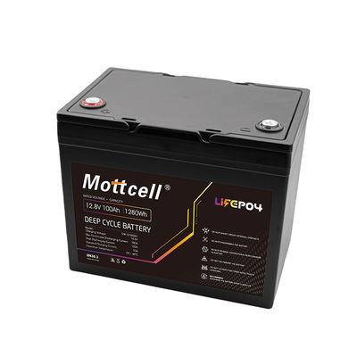 100Ah de corrente contínua 12V LiFePO4 Bateria com proteção contra tensão de 10V e caixa personalizada