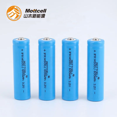 3.2V 600mah Bateria de lítio recarregável de cilindro IFR 14500 Para escova de dentes elétrica